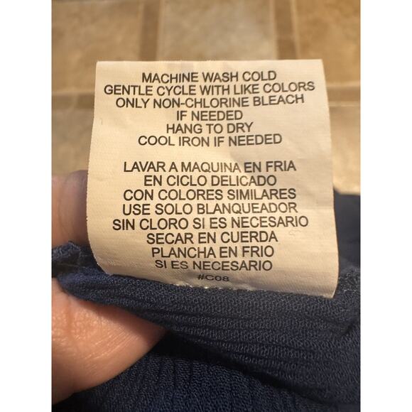 Lily Rose Maxi Dress Women's L Navy Blue Colorful Embroidered Halter Strappy - Picture 8 of 8